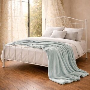 Kate Spade New York Queen Velour Blanket | Soft Plush Light Blue Bed Blanket